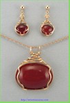 Carnelian Pendant & Earrings Set