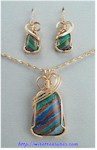 Rainbow Cal Silica Pendant & Earrings Set
