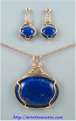Lapis Pendant & Earrings Set