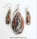Lace Agate Pendant & Earrings Set