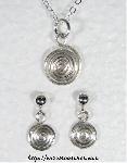 Curly Sterling Silver Wire Pendant & Earrings Set