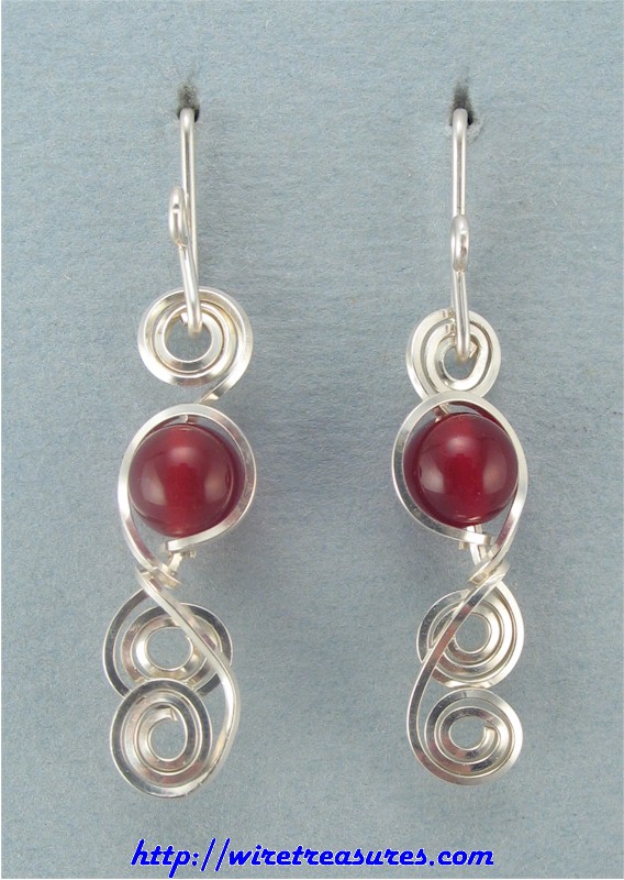 Carnelian Curly-Q Earrings