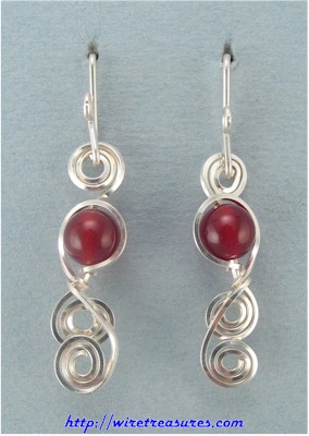 Carnelian Curly-Q Earrings
