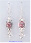 Rhodonite Bead Dangly Earrings