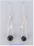 Onyx Bead Dangly Earrings
