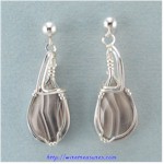 Banded Agate Cabochon Earrings