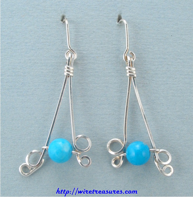 Howlite Bead Sterling Silver Earrings