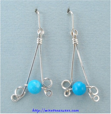 Howlite Bead Sterling Silver Earrings