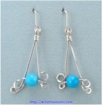 Howlite Bead Sterling Silver Earrings