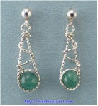 Aventurine Bead Sterling Silver Earrings