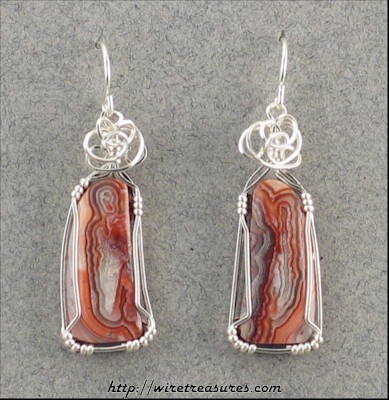 Red Lace Agate Earrings