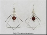 Geometric Earrings with Poppy Jasper Beads