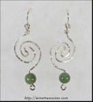 Hammered Whirlpool Earrings with Aventurine Beads