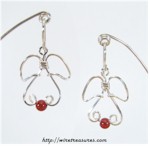 Angel Earrings with Carnelian Beads