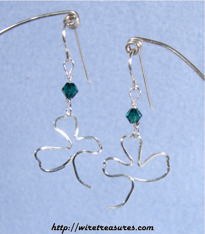Shamrock Earrings with Swarovski Crystals