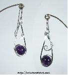 One-Loop Amethyst Bead Earrigns