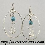 Big Loop Earrings with Turquoise Beads