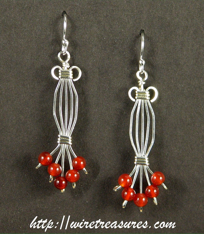 Fancy Earrings with Carnelian Beads