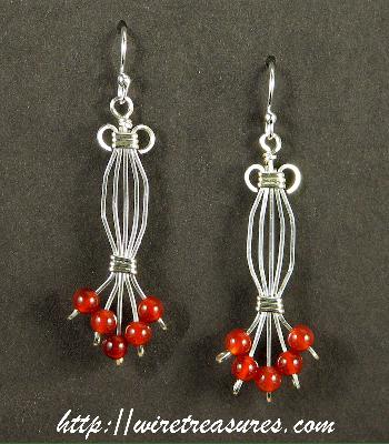 Fancy Earrings with Carnelian Beads