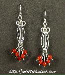 Fancy Earrings with Carnelian Beads