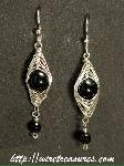 Weaved Earrings with Onyx Beads