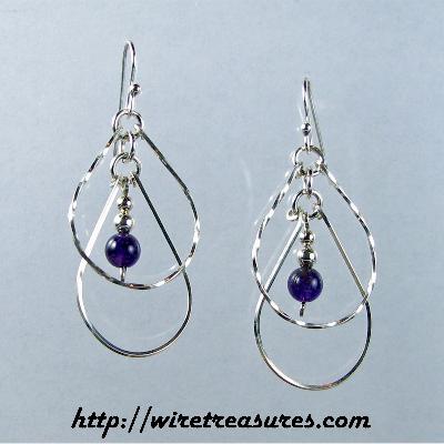 Echo Earrings with Amethyst Beads
