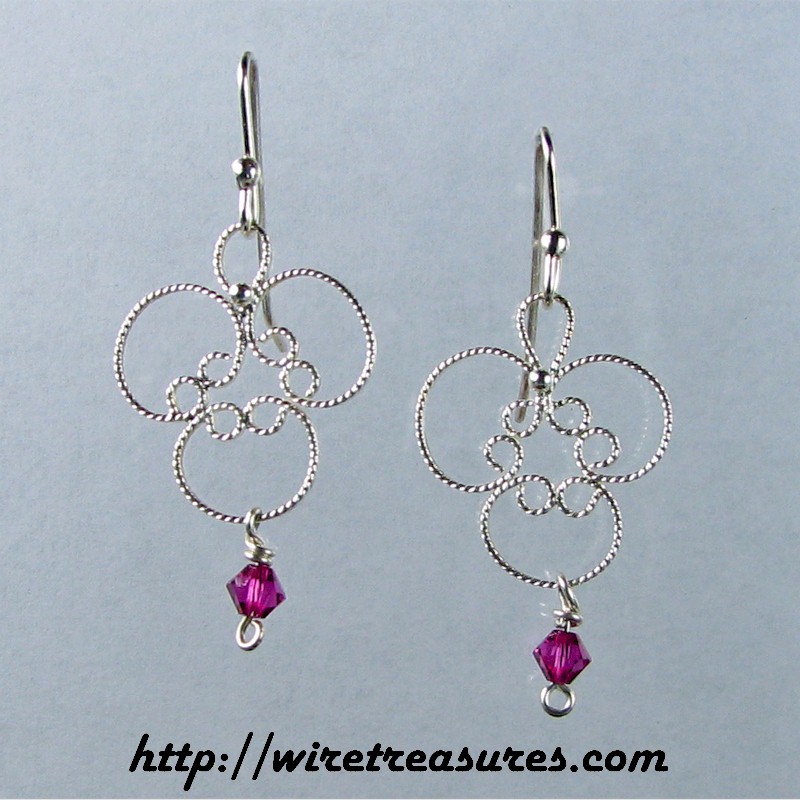 Filigree Earrings with Amethyst Crystals