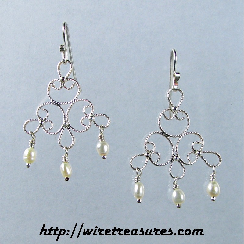 Filigree Earrings with Pearls