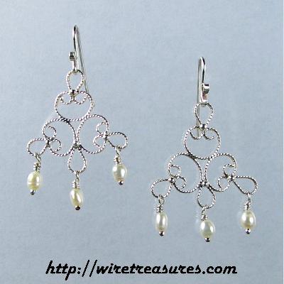 Filigree Earrings with Pearls