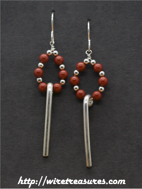 Red Jasper Bead Bud Vase Earrings