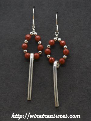 Red Jasper Bead Bud Vase Earrings