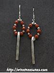 Red Jasper Bead Bud Vase Earrings