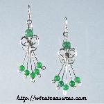 Prom Girl  Earrings with Aventurine Beads