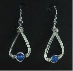 Blue Quartz Bead Triangle Earrings