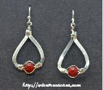 Carnelian Bead Triangle Earrings