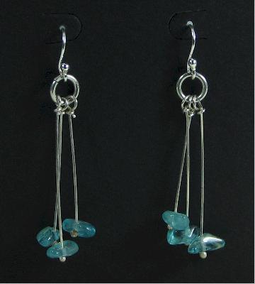 Dangly Blue Quartz Earrings