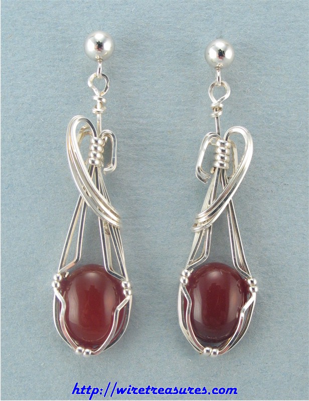 Carnelian Cabochon Earrings