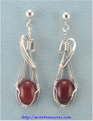 Carnelian Cabochon Earrings