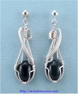 Onyx Cabochon Earrings