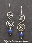 Fancy "S" Earrings with Lapis Beads