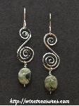 Fancy "S" Earrings with Rainforest Jasper Beads