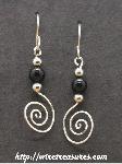 Onyx Beads-On-Swirls Earrings