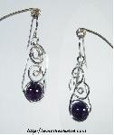Swirly Amethyst Bead Earrings