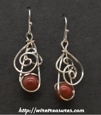 Swirly Red Jasper Bead Earrings