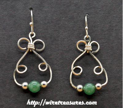 Bunny Earrings with Aventurine & Silver Beads