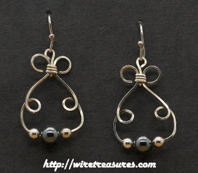 Bunny Earrings with Hematite & Silver Beads