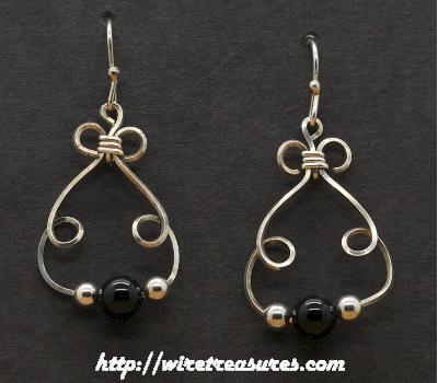 Bunny Earrings with Black Onyx & Silver Beads