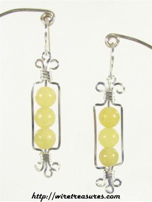 Stack-o-Three Earrings with Olive Jade Beads