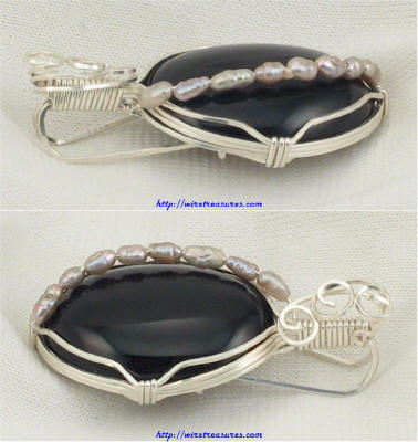 Onyx Pendant with Freshwater Pearls