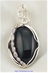 Onyx Pendant with Freshwater Pearls